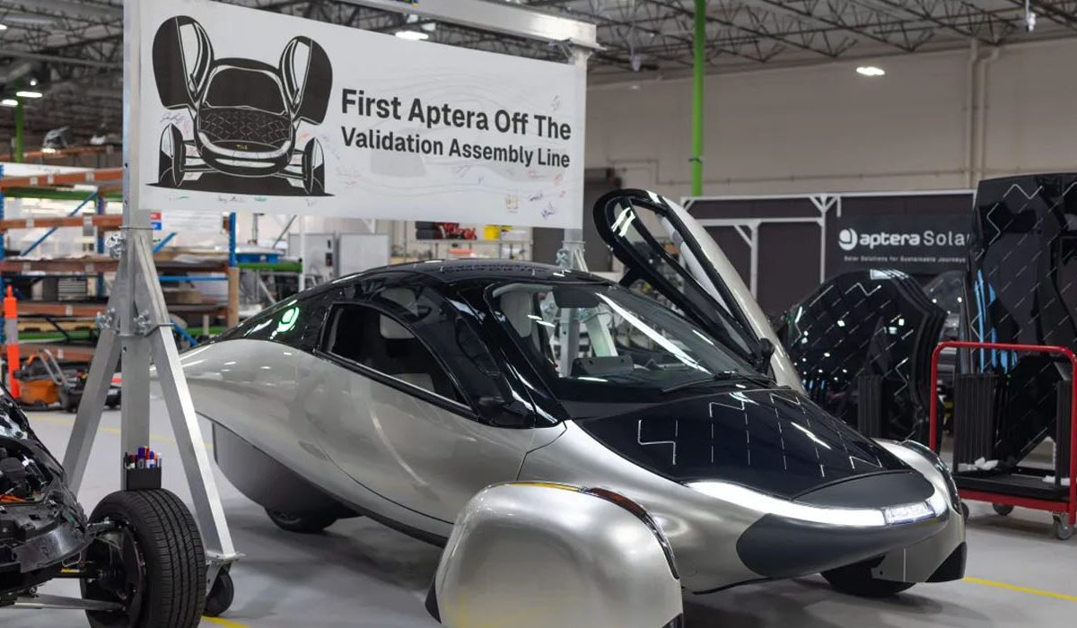Aptera Completes First Solar Electric Vehicle Build on Validation Assembly Line
