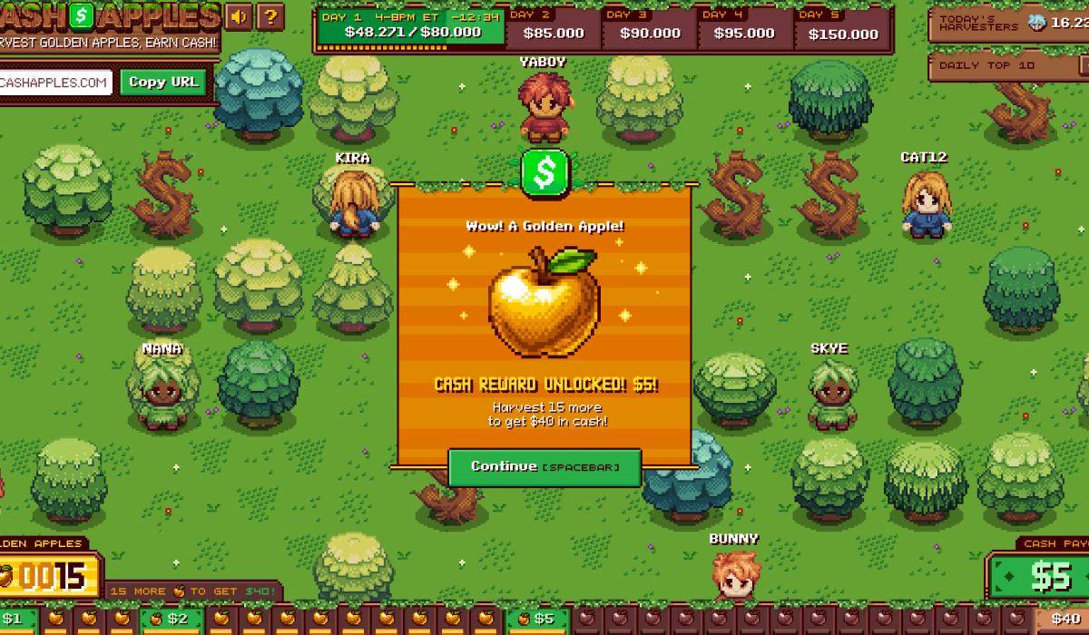 Cash Apples Launches a $500,000 Online Campaign Rewarding Users for Clicking Virtual Trees