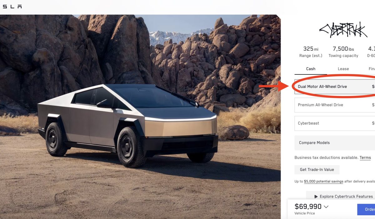 Tesla Raises Cybertruck AWD Price to $70,000 Amid Controversy Over Artificial Demand